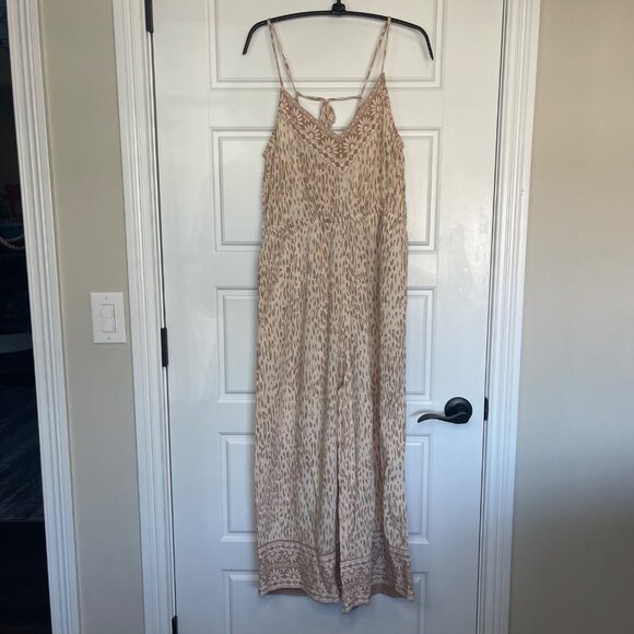 O'Neill Camile Jumpsuit Women's Size Large Viscose Pockets Neutral Lightweight - Picture 5 of 15